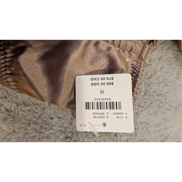 Anthropologie Satin Garter Bra Top Bronze Mesh Lace Straps Adjustable S - Picture 4 of 6